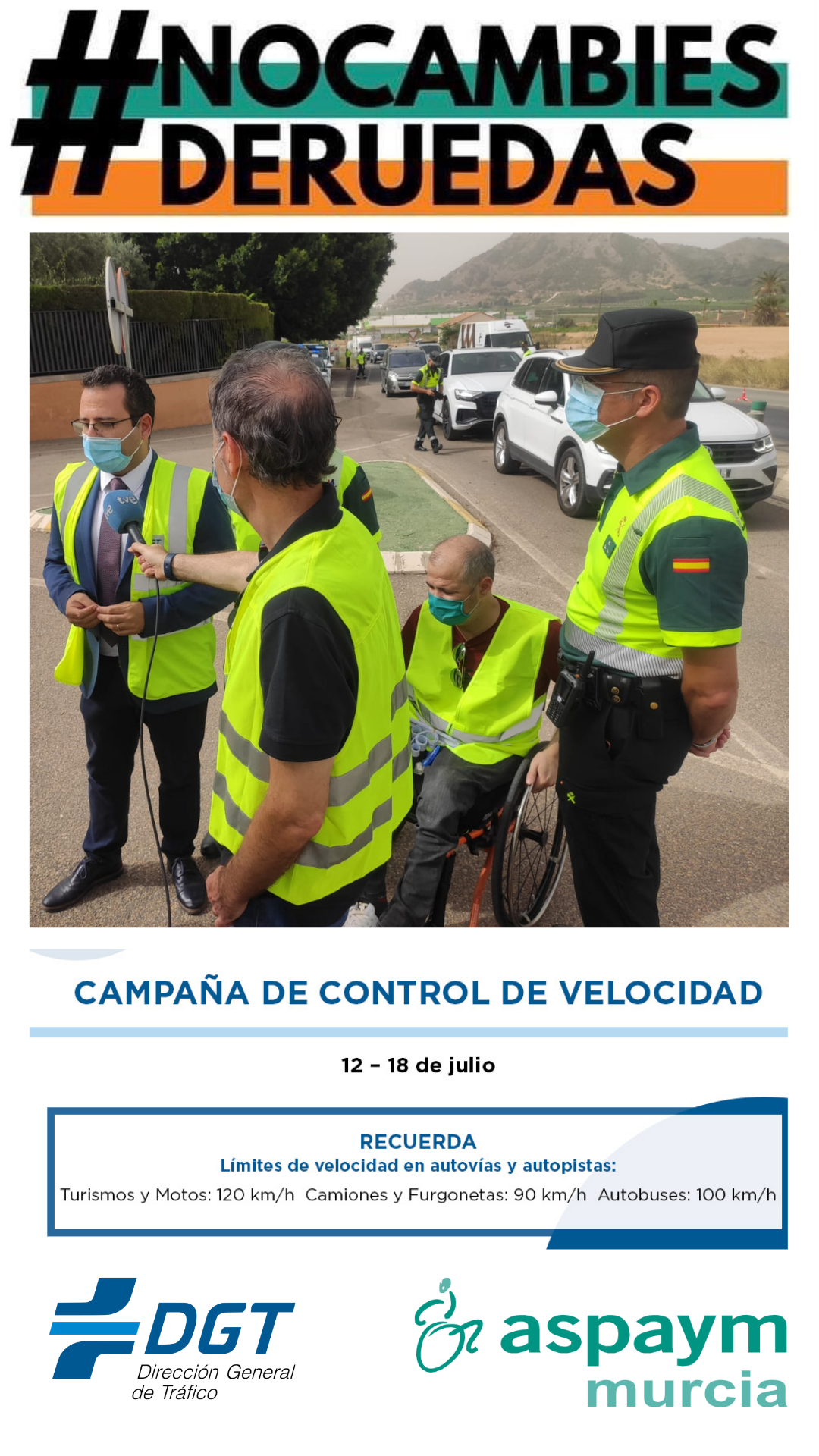 foto junto con certificado de límite velocidad