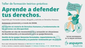 Taller de formación teórico-práctico. Aprende a defender tus derechos.